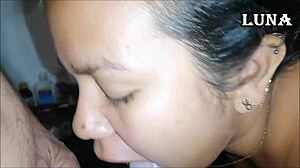 venezuelan amateur gives quick blowjob with cum in mouth