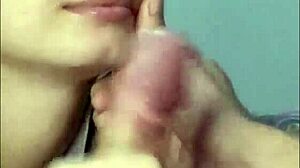 Brunette teen deepthroats monster cock and swallows cum!