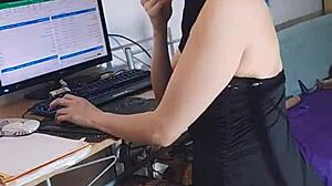 zaramontoyareal plays a naughty secretary, getting super hot and wild in doggystyle action.