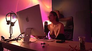 Exotic Brunette Flashes and Masturbates