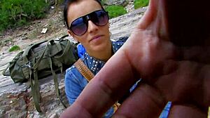Short Haired Tattooed Woman Enjoys Beach Day with Companion