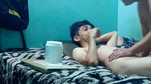 Sensual Massage Brings Medium Pleasure to Skinny Boy, Intimate and Teasing