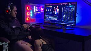 Wife competes in Spider-Man 2 game