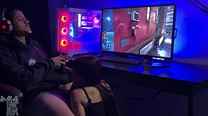 Wife competes in Spider-Man 2 game