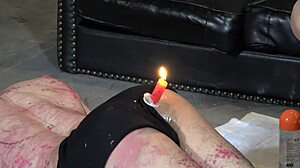 Slave Ass Tormented by Burning Candle in Dark Ritual.
