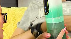 my step mom caught me jerking off and milked my cum out