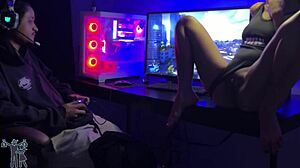Wife competes in Spider-Man 2 game