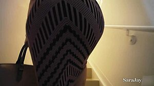 Sara Jay's phone sex turns into self-fucking her huge tits