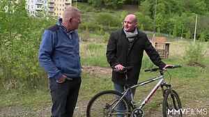 MMV Films captures voyeuristic view of German milf in group setting.