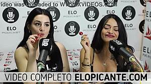 Bisexual Lesbians Kissing And Playing With Lollipop