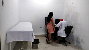 perverted doctor masturbates after treating cute patient in hospital