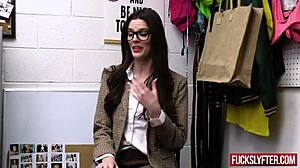 The Spoiled Thief Quietly Stealing Clothes In The Office At Work. She Feels Shy But Excited