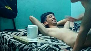 Sensual Massage Brings Medium Pleasure to Skinny Boy, Intimate and Teasing