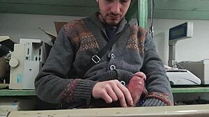 Home alone with boss's monster cock in the other room!