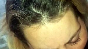 The last blowjob in the series: amateur deepthroat swallow with cum covered face