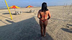 I'm at the beach, sun, sea, and fire in my big pussy – gonna give it to everyone here!