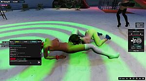 Shemale Uses Strapon On Lesbian Partner For Licking Action