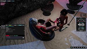 Shemale Uses Strapon On Lesbian Partner For Licking Action