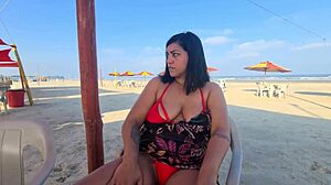 I'm at the beach, sun, sea, and fire in my big pussy – gonna give it to everyone here!