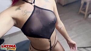 Kali, Cute 18+ Latina, Gives First Blowjob To Big White Cock In Casting