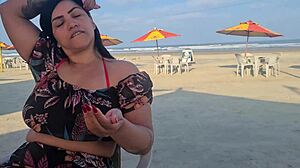 I'm at the beach, sun, sea, and fire in my big pussy – gonna give it to everyone here!