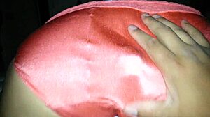 Watch this orange satin panty job, she says