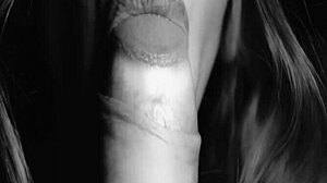 Girl with small tits gives blowjob to orgasm!