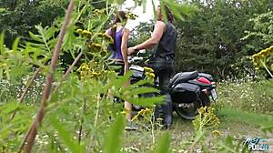 first public cumshot in countryside with a brunette teen riding cock, her big ass bouncing wild. nature never felt so dirty!