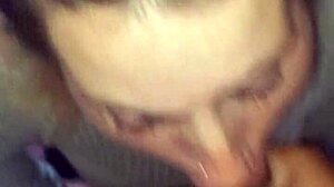 The last blowjob in the series: amateur deepthroat swallow with cum covered face