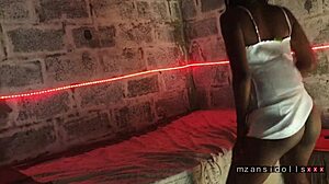 Ebony Babe Performs Blowjob While Fingering Tight Pussy