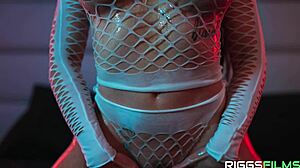 huge tits & ass savanah storm oiled up & fucking a big cock