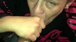 Sucking that big black monster cock.