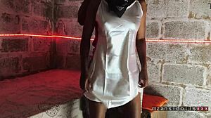 Ebony Babe Performs Blowjob While Fingering Tight Pussy