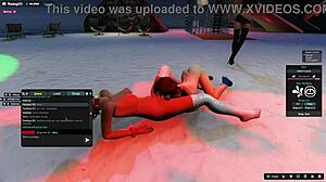 Shemale Uses Strapon On Lesbian Partner For Licking Action