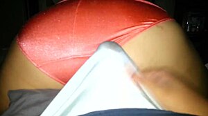 Watch this orange satin panty job, she says