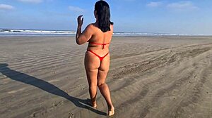 I'm at the beach, sun, sea, and fire in my big pussy – gonna give it to everyone here!