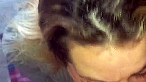 The last blowjob in the series: amateur deepthroat swallow with cum covered face