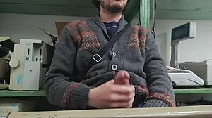 Home alone with boss's monster cock in the other room!