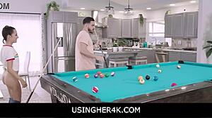 Teen 18+ Freya Von Doom Used on Pool Table