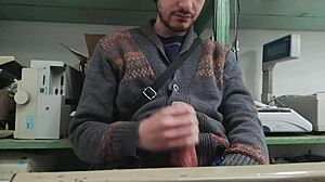 Home alone with boss's monster cock in the other room!