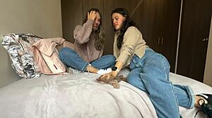 la vecina shows me how to wear sexy stockings for my husband