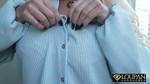 Blonde amateur's pink pussy and tight ass get anal blowjob.