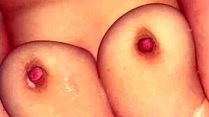 Naked Woman Masturbates with Dildo Outdoors, Squirting and Orgasming Intensely