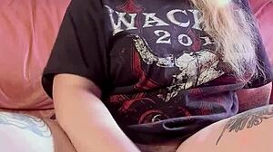 Girl Uses Huge Dildo On Her Hairy Pussy To Reach Orgasm