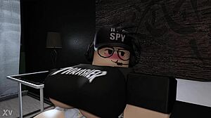 roblox girl sneaks fun with boyfriend's cock while he sleeps in bedroom