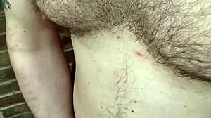 Naked Woman Masturbates with Dildo Outdoors, Squirting and Orgasming Intensely