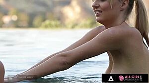 jelena jensen, does your swim coach eat pussy after massage? blonde brunette oiled hairy tits session