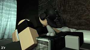 roblox girl sneaks fun with boyfriend's cock while he sleeps in bedroom