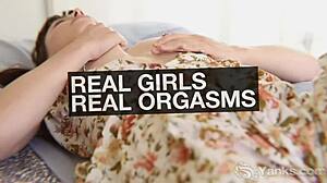 brunette tegan mohr humps foot to climax