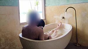 Trailer bathroom sex lets me savor my asian student’s naked body fresh from her bikini